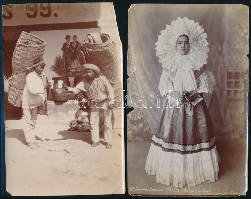 cca 1902 Mittermayer (Markóczi) Alajos soproni fotós mexikói fotói, (Gyula nevű személy jegyzeteivel.) Az egyik fotón ahogy S.M.S Szigetvár kiköt Veracruz kikötőében, közte sok sérült, 63 db, 12×20 cm - Image 2