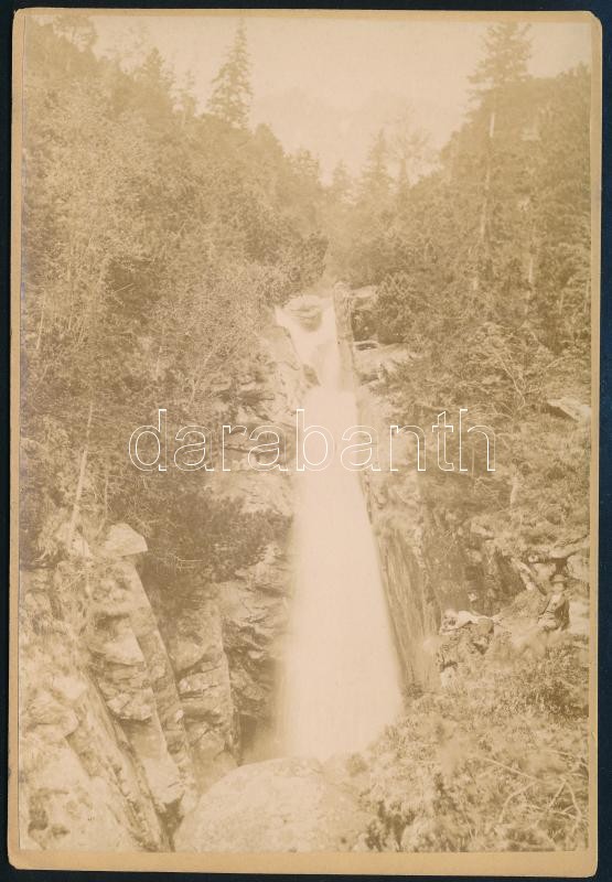 cca 1890 A tarpataki óriás zuhatag, keményhátú fotó, Divald Károly műterméből, 16x11 cm