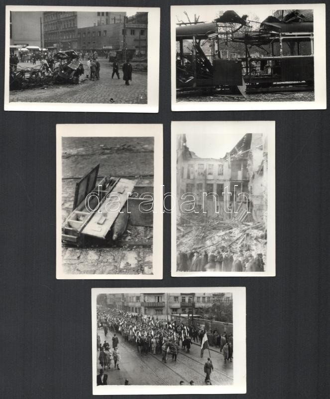 1956 21 db fotó a forradalom napjairól, forradalmi eseményekkel Budapesten 6x9 cm - Image 2