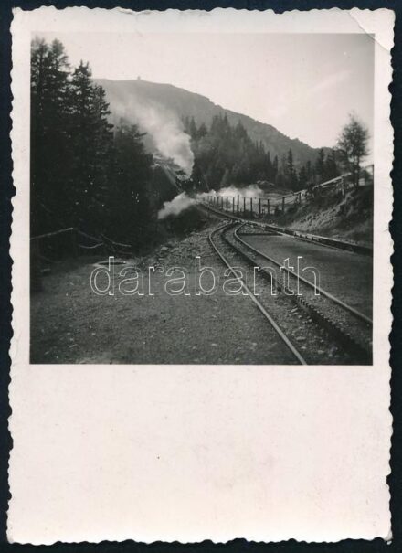 Ca 1935 Erdély, kisvasút valahol a hegyekben 6x9 cm