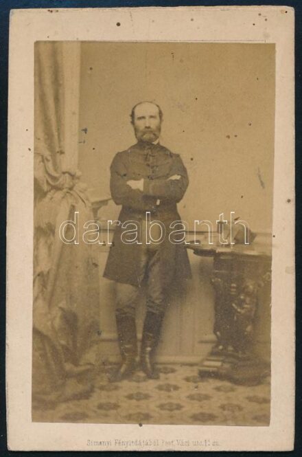 Sárosfai és nádasdi Bittó István (1822-1903) arisztokrata politikus, országgyűlési képviselő, az Andrássy- majd Lónyay-kormányok igazságügy-minisztere, majd a Magyar Királyság miniszterelnöke (1874-1875) Simonyi fotó, kissé foltos, 10,5×6,5