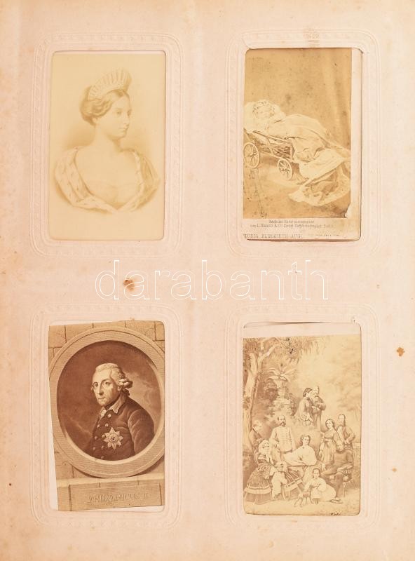 cca 1860 - 1900 Báró Hagen porosz főúri család fotóalbuma, 13 tábla táblán 103 fotóval, (táblánként 2x4 fotó, 1 hiánnyal. Benne számos főrenddel, főtisztekkel, és más érdekes személyek fotóival, több műteremből, köztük német, osztrák műtermek munkáival, d - Image 3