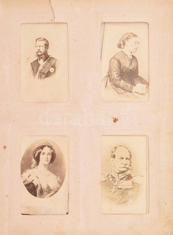 cca 1860 - 1900 Báró Hagen porosz főúri család fotóalbuma, 13 tábla táblán 103 fotóval, (táblánként 2x4 fotó, 1 hiánnyal. Benne számos főrenddel, főtisztekkel, és más érdekes személyek fotóival, több műteremből, köztük német, osztrák műtermek munkáival, d - Image 4