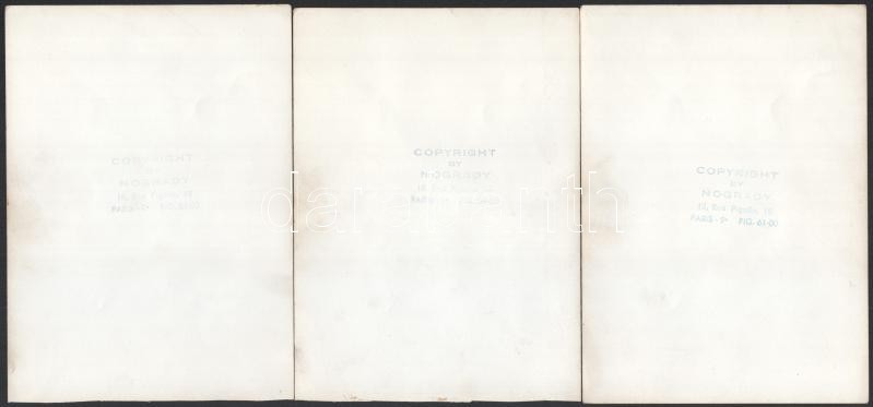 cca 1960 Hölgyről készült művészfotók, 5 db Nogrady párizsi műterméből (Photo Nogrady - Paris), egyiken kis szakadással, 18x13 cmx5 - Image 2
