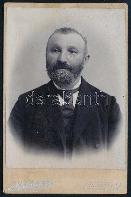 cca 1900 Budapest, Leon H. fényképész műtermében készült, keményhátú vintage fotó, 16,4x10,5 cm