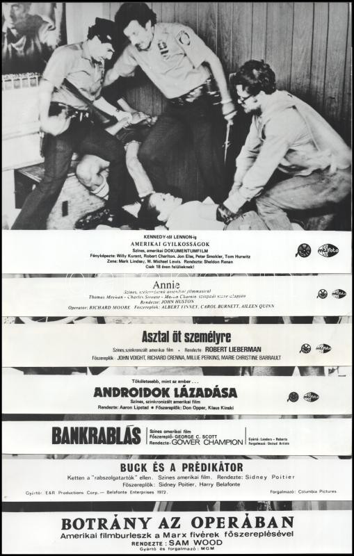 cca 1986 ,,Az embervadász" című és más amerikai krimi és más filmek jelenetei és szereplői, 13 db vintage produkciós filmfotó ezüst zselatinos fotópapíron, a használatból eredő (esetleges) kisebb hibákkal, 18x24 cm - Image 4