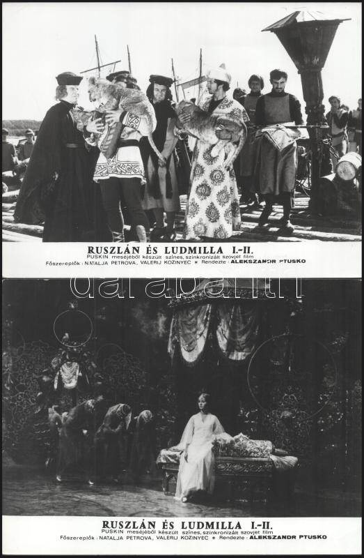 cca 1972 ,,Ruszlán és Ludmilla" című szovjet film jelenetei és szereplői, 21 db vintage produkciós filmfotó ezüst zselatinos fotópapíron, a használatból eredő (esetleges) kisebb hibákkal, 18x24 cm - Image 2