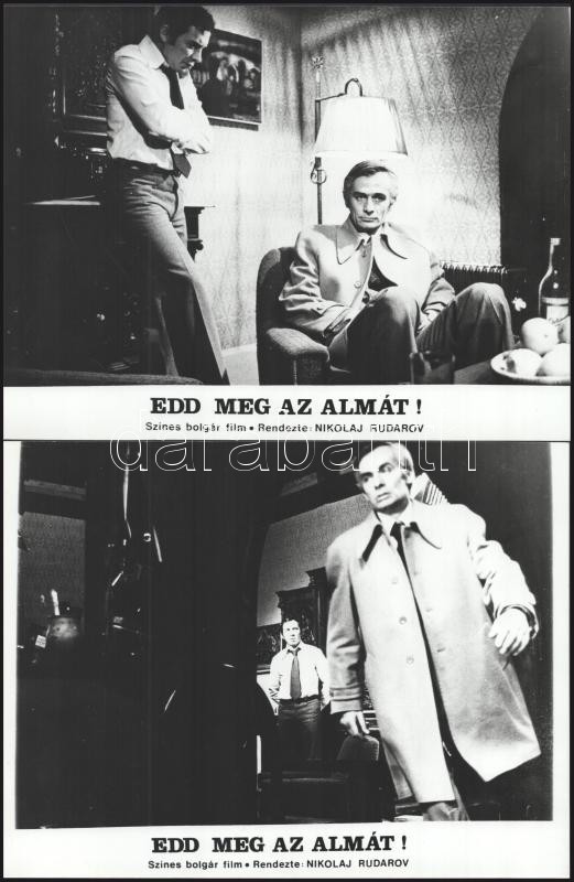 cca 1976 ,,Edd meg az almát" című bolgár film jelenetei és szereplői, 16 db vintage produkciós filmfotó ezüst zselatinos fotópapíron, a használatból eredő (esetleges) kisebb hibákkal, 18x24 cm - Image 2