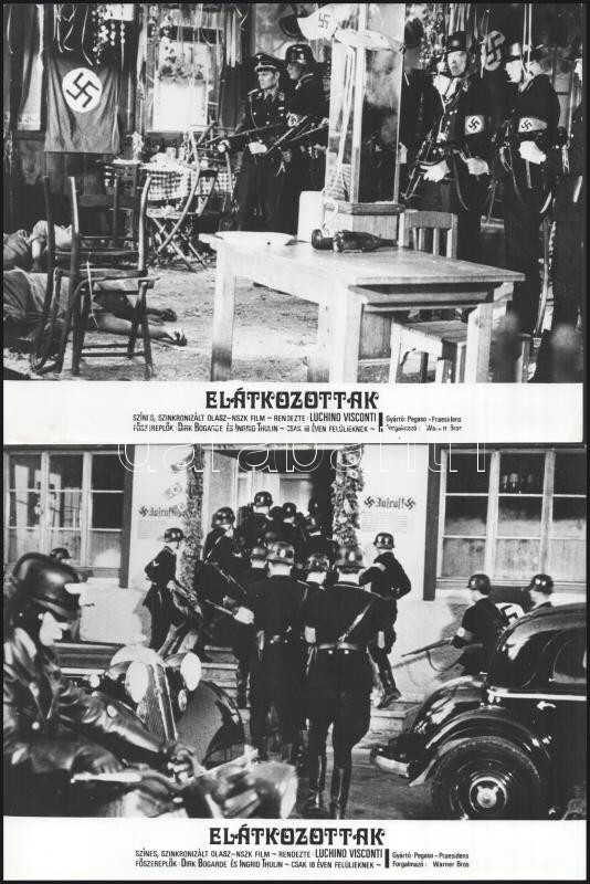 cca 1969 ,,Elátkozottak" című olasz - NSZK film jelenetei és szereplői, 21 db vintage produkciós filmfotó ezüst zselatinos fotópapíron, a használatból eredő (esetleges) kisebb hibákkal, 18x24 cm - Image 3