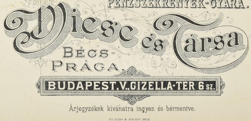 cca 1890 Wiese és Társa páncélszerkény-gyára reklám kártya 14x10 cm - Image 2