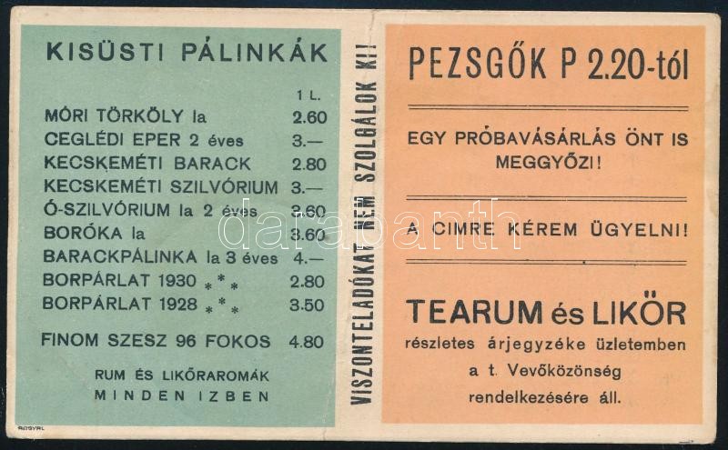 1935 Ringwald Alfréd, Bp., VIII., Práter u. 48, bor- és pálinkaárlap, törésnyommal, 10x16 cm - Image 2