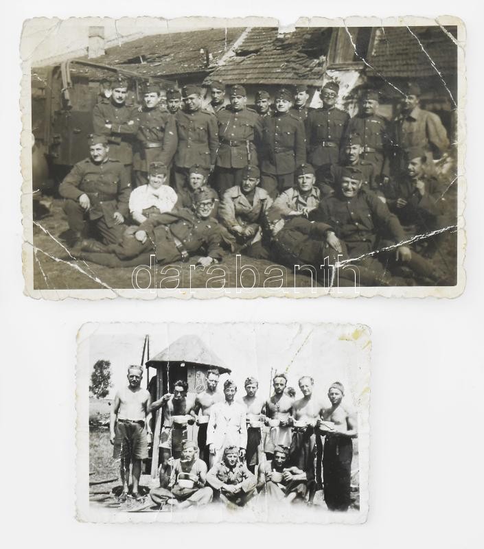 1943-1971 Reisz Márton (1913-1971) házassági anyakönyvi kivonata, DEGOB (Magyarországi Zsidókat Gondozó Országos Bizottsága) igazolványa, benne két munkaszolgálatosokat ábrázoló viseltes fotóval, valamint igazolvány (Ausweis/Certification) arról, hogy a - Image 2