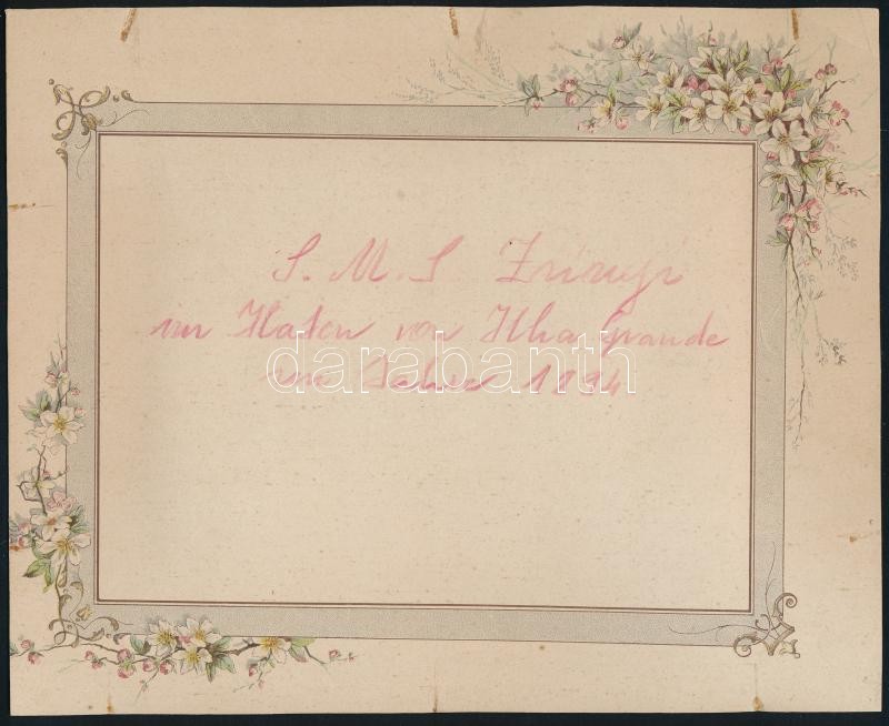 1894 A régebbi S.M.S. Zrínyi hajó Brazíliai útján készült fénykép Rio de Janierio mellett az Ilha Grande szigeten. A Zrínyi ekkor két dokkmunkások sztrájkja miatt veszteglő osztrák kávékereskedő hajó rakományának biztosítására érkezett a brazil vizekre, m - Image 2