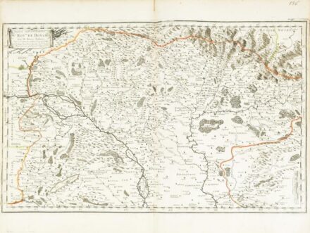 Partie Septentrionale du Roy(au)me de Hongrie... Magyarország határszínezett, rézmetszetű térképe. megj: Nicolas Sanson: Cartes Generales de Toutes Parties du Monde. Párizs 1665, Pierre Mariette kiadásában.365 x 585 mm / Map of Hungary Transylvania. Color