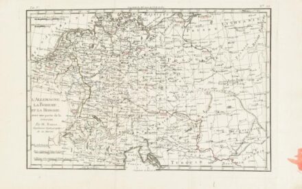 Bonne, Rigobert: L'Allemagne, La Boheme, et La Hongrie; avec une partie de Pologne (Németország, Bohémia és Magyarország térképe, és Lengyelország egy része) Rézmetszetű térkép. 1780, Paris. 320x210 mm / Engraved map