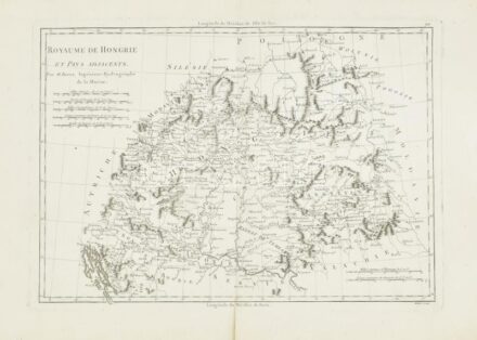 Royaume de Hongrie et pays adjacents - Magyrország és a kapcsolódó területek térképe. Rigobert Bonne: Atlas Encyclopedique, 1787. Rézmetszet. Kis beszakadásokkal / The Kingdom of Hungary and adjacent countries engraving. With small tears 345x245