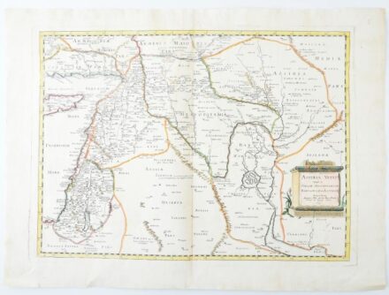 Ph. De la Rue / Semin: Assyria Vetus Divisa in Syriam, Mesopotamiam, Babyloniam, & Assyriam Proprie Dictam.Auctore Ph. de la Rue. Paris 1695. Az Asszír birodalom térképe. Színezett rézmetszet. 520x380 mm / Map of the Assyrian Empire, colored
