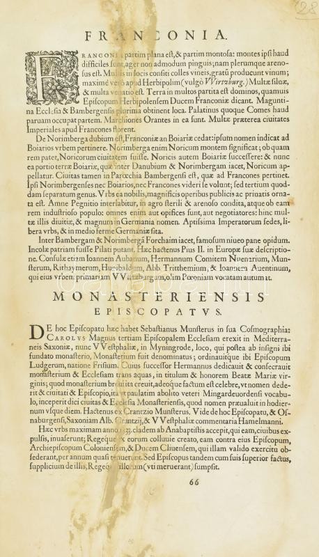Franciae Orientalis: (Vulgo Franckenlant) descriptio auctore Sebasta Rotenhan / Monasteriensis Et Osnaburgensis Episcopatus Descriptio. Franciaroszág rézmetszetű térképe két részben. Megjelent, Ortelius, Abraham: Theatrum Orbis Terrarum., 1590. 505x360 mm - Image 4
