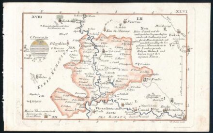 1804 Czetter Sámuel (1765-1829 k.): Csongrád vármegye térképe. C[omitatus] Csongrad In: [Korabinszky János Mátyás]: Korabinsky, Johann Matthias: Atlas Regni Hungariae Portatilis LVIII. Bécs, 1804. Schaumburg und Compagnie, színezett rézmetszet,10,5x16,5
