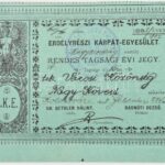 1898 Az Erdélyrészi Kárpát Egyesület rendes tagsági évi jegy Nagy-Kövesd város részére