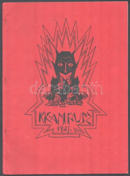 1927 Krampusz. V. évfolyam. 1927. [A Budai Szent Imre Kollégium diákjainak humoros folyóirata. Megjelenik évente.] [Bp.], 1927., nyn., 29 p. Szövegközti humoros rajzokkal, karikatúrákkal gazdagon illusztrált, közte Márton Lajos grafikus munkájával is.