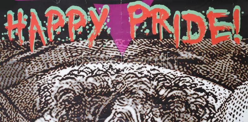Happy Pride! Mr. Tries von Homopatik, Area Negrot, Fata Kiefer, Pjotor Staffan Siri Hanna, Kornél Ulrich & Makode + Friends. Svéd koncert plakát, gyűrődésnyomokkal, a szélén szakadásokkal, javításokkal, 100x70 cm. - Image 2
