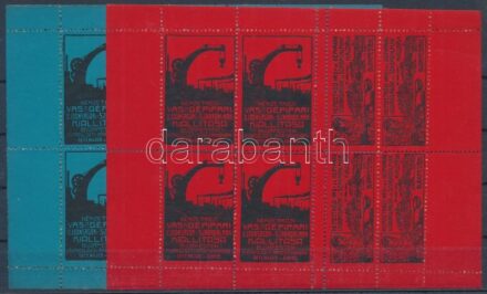 1911 2 klf Nemzetközi Vasipari Szabadalmak Kiállítás levélzáró kisív / 2 different label mini sheets