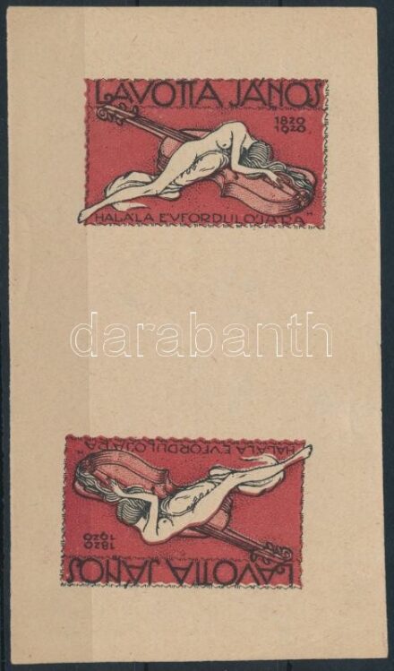 1920 Lavotta János levélzáró vágott pár