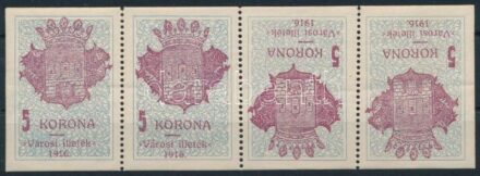 4 db Győr városi illetékbélyeg 5K