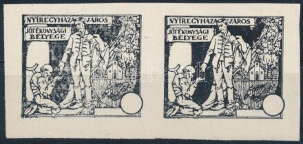 Nyíregyháza városi illetékbélyeg próbanyomat pár / proof pair