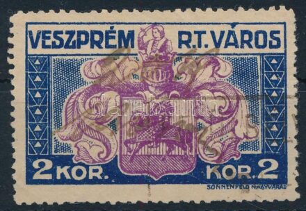 Veszprém 2K városi illetékbélyeg