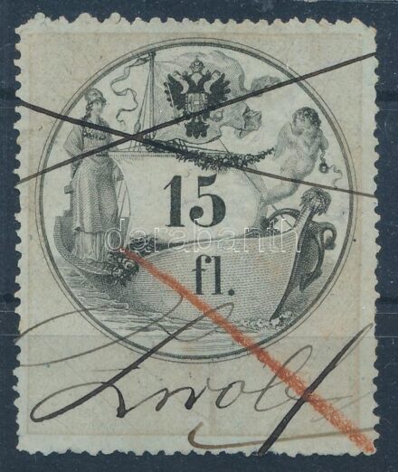 1863 15Ft okmánybélyeg