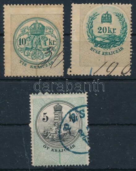 3 db elfogazott okmánybélyeg