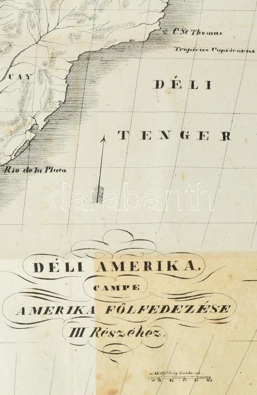 Campe, (Heinrich) Henr. Joachim: Amerika fölfedezése. Mulatságos olvasó könyv gyermekek és ifjak számára. -- után Peregriny Elek. III. rész. (töredék) Pozsonyban, 1839. Bucsánszky Alajos. 156p.+1 kihajt. térk. A mű három részben teljes. Kiadói papírkötésb - Image 3