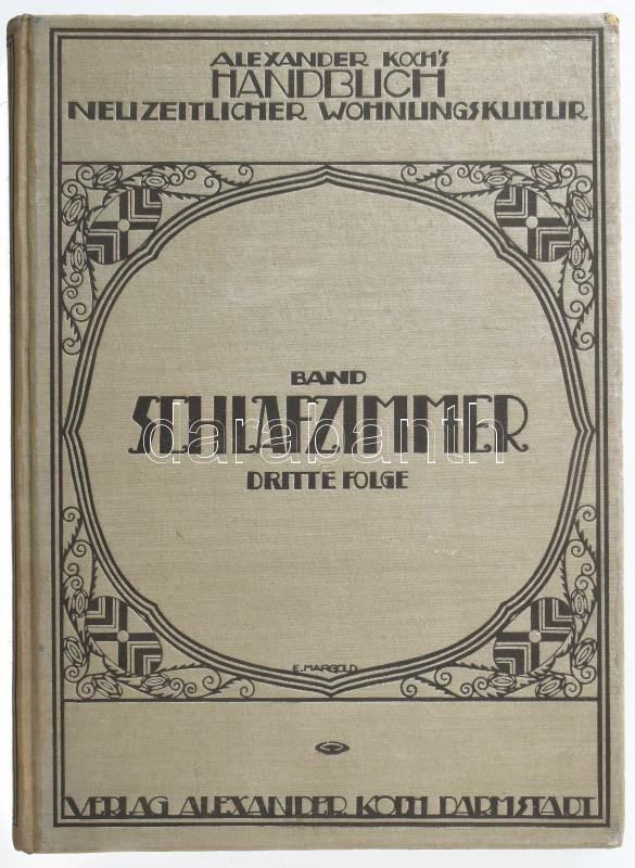 Alexander Koch's Neuzeitlicher Wohnungskultur című könyvsorozatának kötete: Schlafzimmer. Berlin, 1921. kiadói egészvászon kötésben, Rengeteg illusztrációval, nagyon sok magyar vonatkozású közötte pl Kozma.