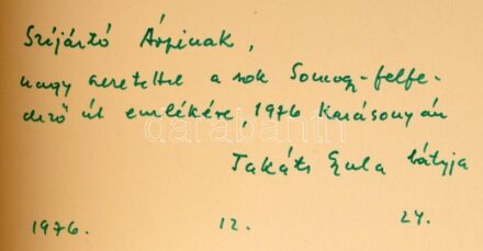 Takáts Gyula: Fogadj be világ. Versek. A költő rajzaival illusztrált. Békéscsaba, 1983., Megyei Könyvtár, 5 sztl. lev. Első kiadás. Kiadói papírkötés. Számozott (3./250), a szerző, Takáts Gyula 1911-2008) Kossuth-díjas költő, író, műfordító,