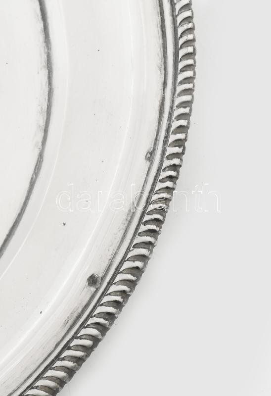 Ezüst (Ag) tálca XX. sz eleje, Dianás jelzéssel, T mesterjeggyel. Össz 1060 g 48x35 cm - Image 3