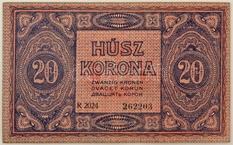 1919. augusztus 9. 20K "R 2024 262203" T:AU / Hungary 1919. August 9th 20 Korona "R 2024 262203" C:AU Adamo K20, Krause P#42 - Image 2