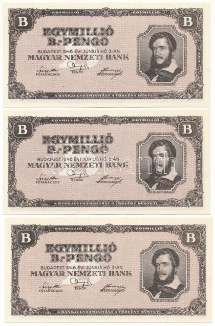 1946. 1.000.000BP (10x) T:AU / Hungary 1946. 1.000.000 Bilpengő (10x) C:AU Adamo P37