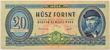 1949. 20Ft "C 819 058005" T:F / Hungary 1949. 20Ft "C 819 058005" C:F Adamo F11, Krause P#165