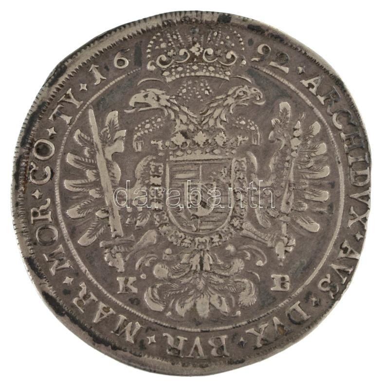1692K-B Tallér Ag "I. Lipót" Körmöcbánya (28,34g) T:VF patina / Hungary 1692K-B Thaler Ag "Leopold I" Kremnitz (28,34g) C:VF patina Huszár: 1373., Unger II.: 1021. - Image 2
