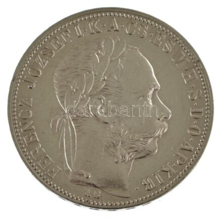 1885KB 1Ft Ag "Ferenc József / Barokk címer" T:AU apró ph. / Hungary 1885KB 1 Forint Ag "Franz Joseph" Kremnitz C:AU tiny edge error Adamo M15