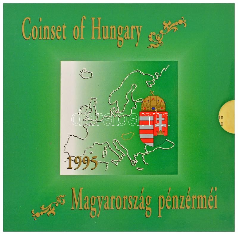 1995. 10f-200Ft (11xklf) "Magyarország pénzérméi" forgalmi sor dísztokban, benne 1995. 200Ft Ag "Deák". A belső tokon a ragasztás részben elengedett. T:PP patina / Hungary 1995. 10 Fillér - 200 Forint (11xdiff) "Magyarország pénzérméi (Coins of Hungary)" - Image 3