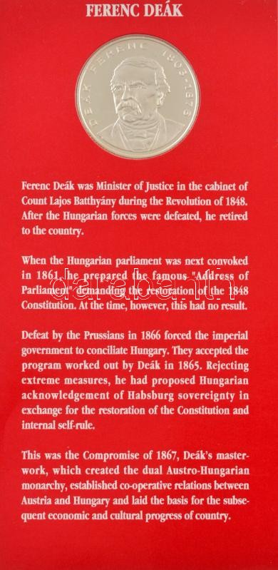1994. 10f-200Ft (11xklf) "Magyarország pénzérméi" forgalmi sor dísztokban, benne 1994. 200Ft Ag "Deák". A belső tokon a ragasztás részben elengedett. T:PP patina / Hungary 1994. 10 Fillér - 200 Forint (11xdiff) "Magyarország pénzérméi (Coins of Hungary)" - Image 4