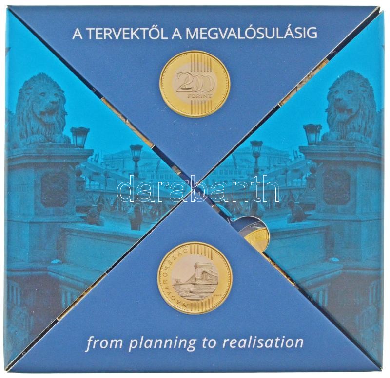 2009. 200Ft "MINTA" felirattal (5xklf, az automaták tesztelésére készült zseton) + 2019. 200Ft, 500 példányban készült "A tervektől a megvalósulásig" érmeszett karton dísztokban. 500 példány készült! T:AU,XF R! Hungary 2009. 200 Forint with "MINTA (specim - Image 3