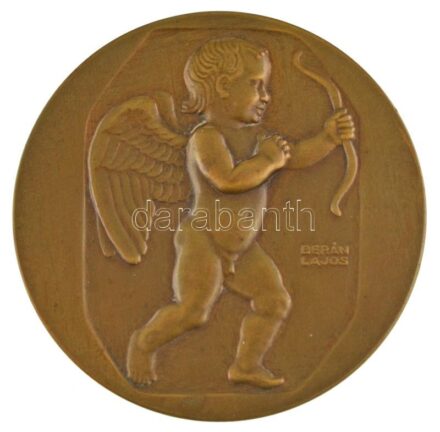 Berán Lajos (1882-1943) 1911. "Eros" bronz plakett, Éremkedvelők Egyesületének tagsági érme, peremén "ÉKE 1911", sorszámozott, "88"-as sorszámmal (60mm) T:AU / Hungary 1911. "Eros" bronze plaque, membership medal of the Association of Medal Enthusiasts, w