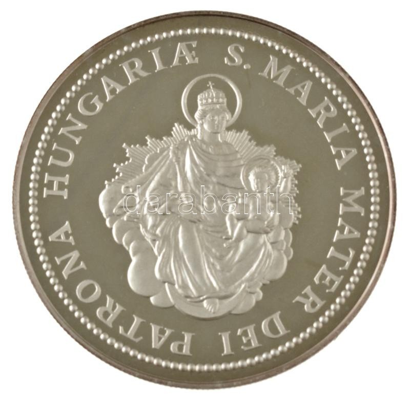 Bognár György (1944-) 1986. "Magyarország - Állami Pénzverő - 5 uncia 1986" Ag emlékérem dísztokban (156,69g/0.999/65mm) T:AU (PP) ujjlenyomatos / Hungary 1986. "Hungary - National Mint - 5 uncia 1986" Ag commemorative medallion in case (156,69g/0.999/65m