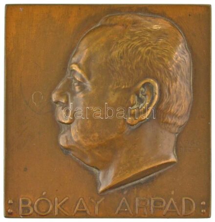 Vágó Dezső (1882-1945) DN "Bókay Árpád (belgyógyász) / Sic vos non vobis (Akárcsak te)" kétoldalas bronz plakett (64x62mm) T:XF / Hungary ND "Árpád Bókay / Sic vos non vobis (Just like you)" two-sided Br plaque. Sign.: Dezső Vágó (1882-1945) (64x62mm) C:X