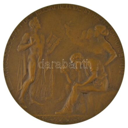 Osztrák-Magyar Monarchia 1912. "K.K. GESELLSCHAFT DER MUSIKFREUNDE IN WIEN GEGRÜNDET 1812 / ZUR ERINNE-RUNG AN DEN 100 JAHRI-GE BESTAND 1812-1912 (A Császári és Királyi Zenekedvelők Társasága, Bécs alapítva 1812 / A százéves fennállás emlékére)" kétoldala