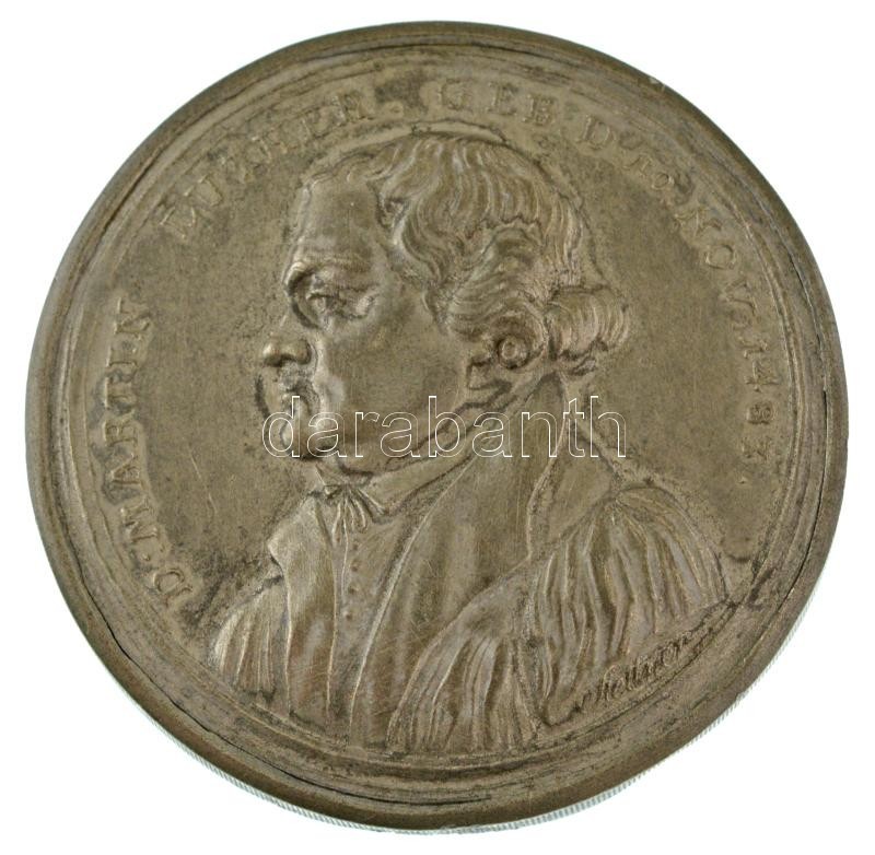 Német Államok 1817. "Luther Márton / A reformáció 300 éves évfordulója" szétcsavarható Sn emlékérem, benne 6db kivehető papírlap Luther életéből vett jelenetekkel, tokban. Szign.: Johann Thomas Stettner (45mm) T:XF / German States 1817. "Martin Luther / T